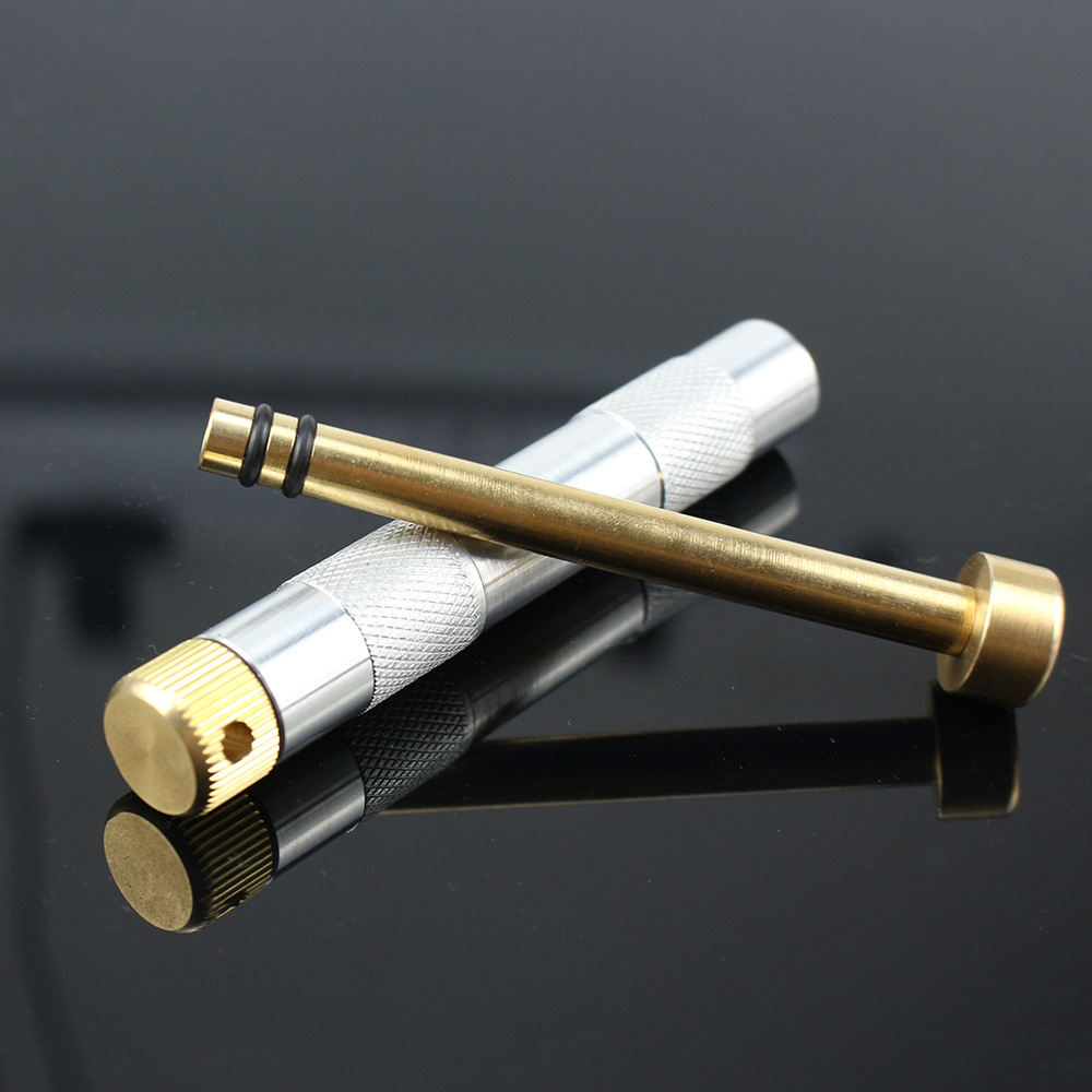 Fire Piston Starter - ポータブルファイヤーピストン、手動空気圧縮ファイヤースターター真鍮製サバイバル点火ツール、キャンプ、ハイキング、緊急時用