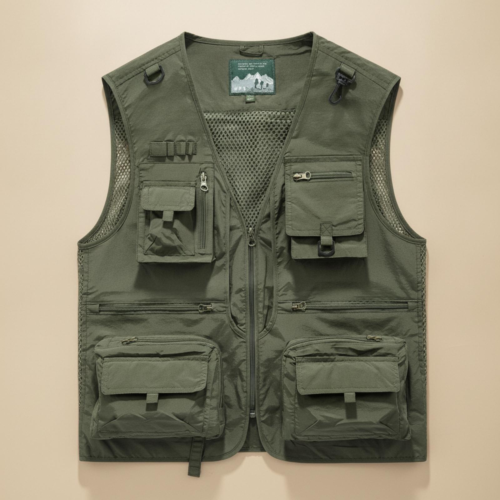 メンズノースリーブユーティリティベスト ナイロンポリエステル - Outdoor Adventure Vest のレビューと価格