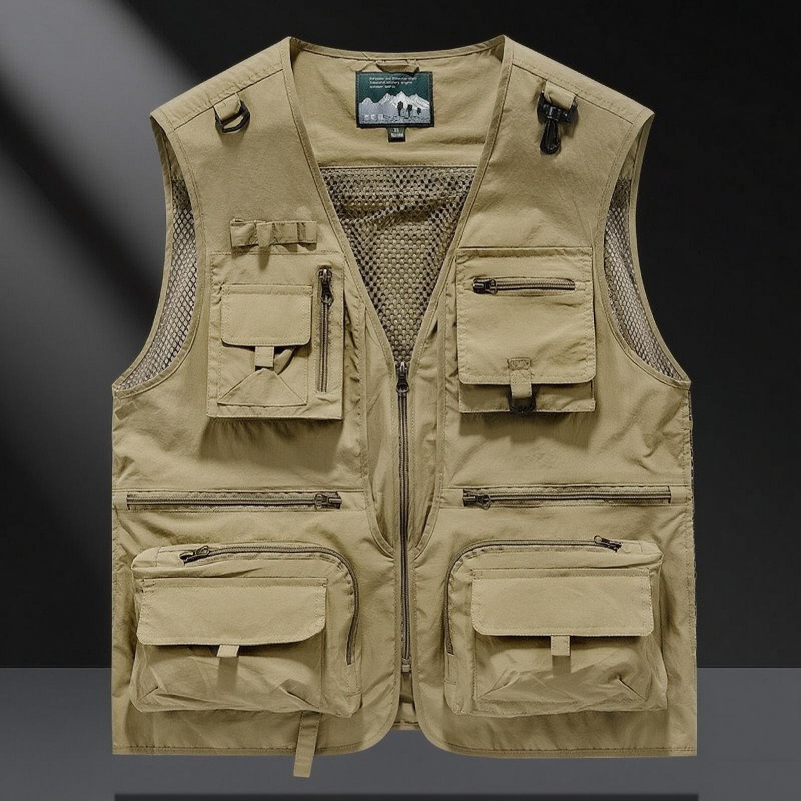 メンズノースリーブユーティリティベスト ナイロンポリエステル - Outdoor Adventure Vest のレビューと価格