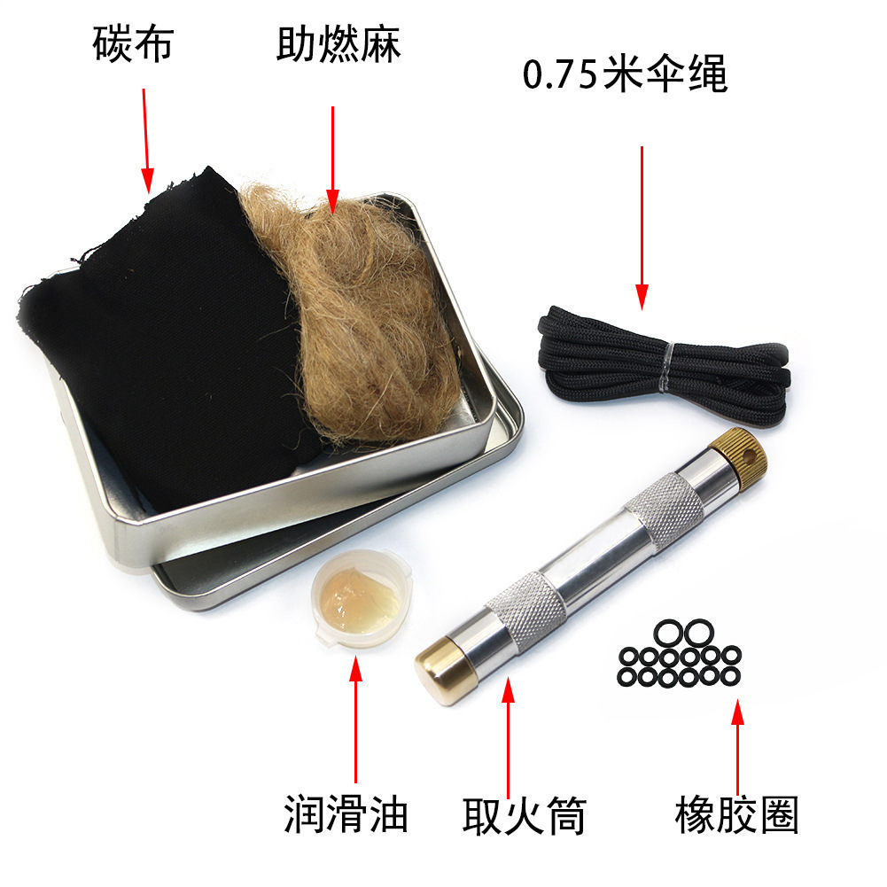 アウトドアキャンプ用ピストン式火起こし器、空気圧式ファイヤー - Fire Piston Starter のレビューと価格