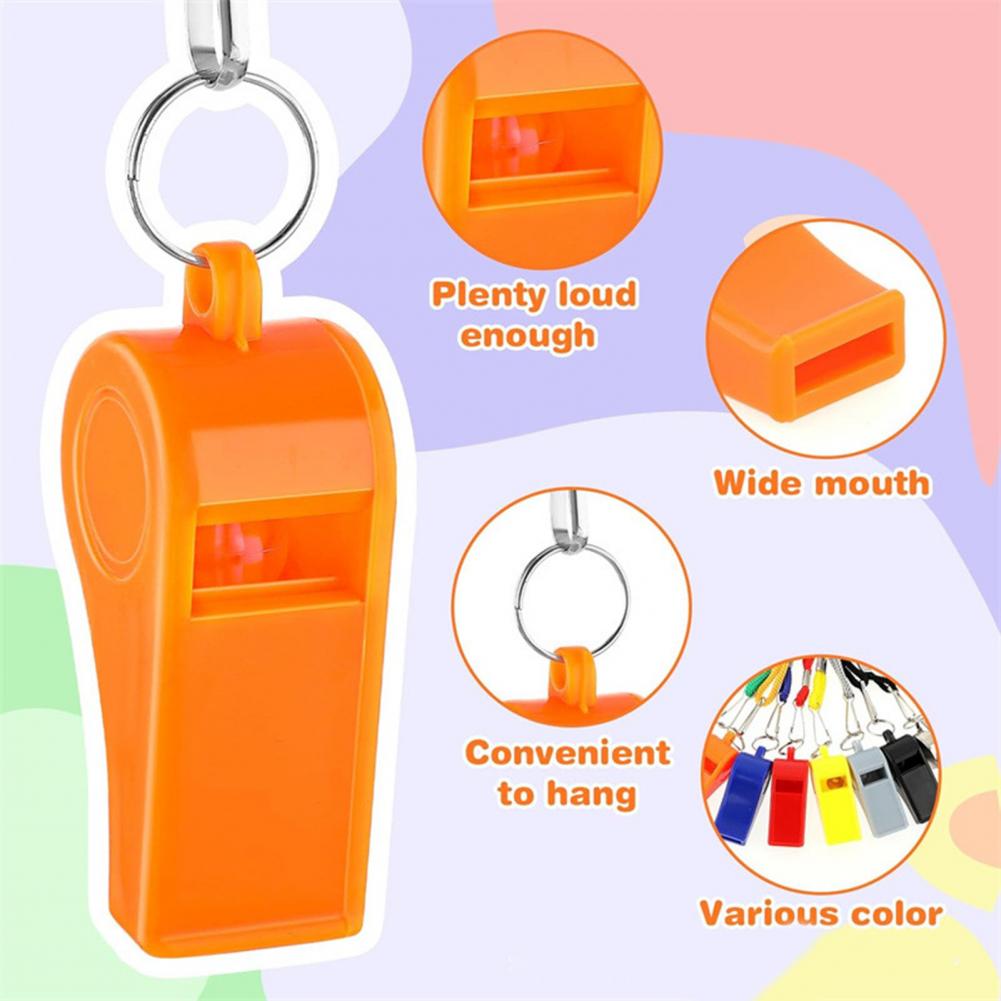 10個入り プラスチックホイッスル ランヤード付き 大音量  - Emergency Whistle Pea のレビューと価格