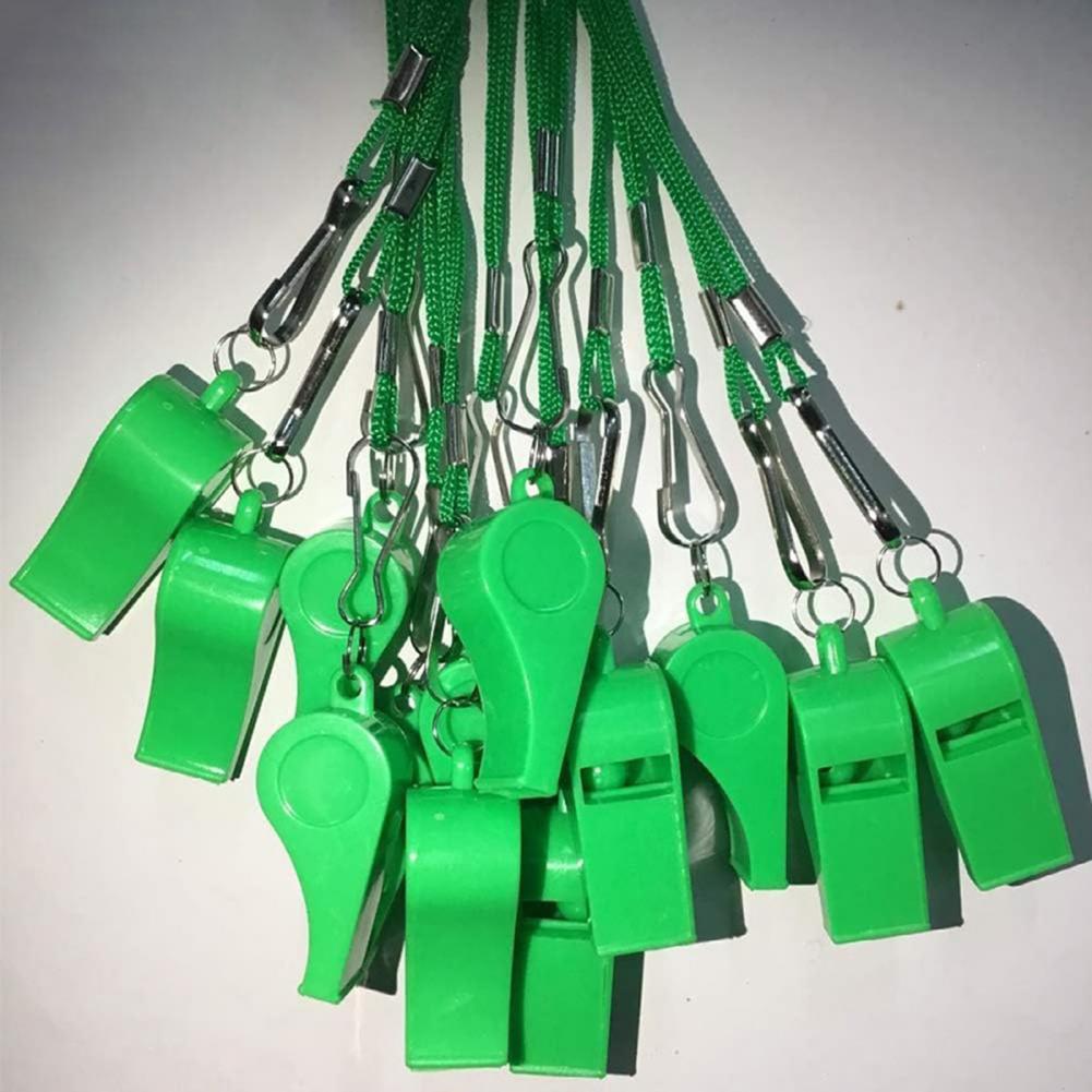 10個入り プラスチックホイッスル ランヤード付き 大音量  - Emergency Whistle Pea のレビューと価格