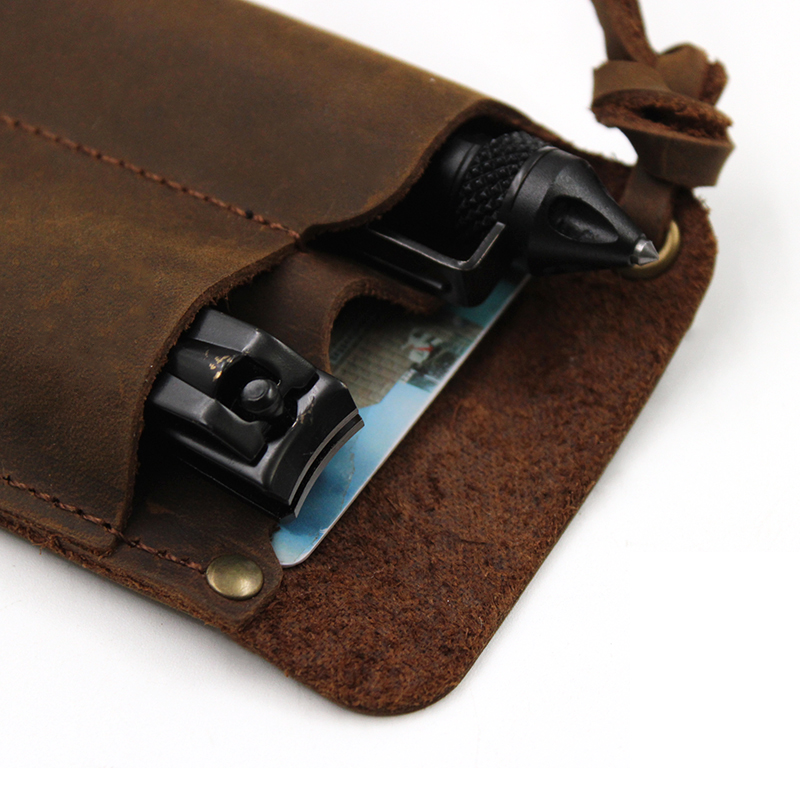 本革 EDC オーガナイザー シース ハンドメイド タクティ - Fire Piston Starter のレビューと価格